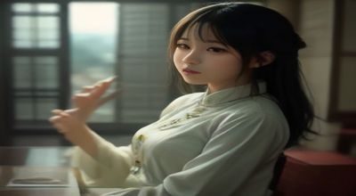 抖娘利世生活记录系列封面，温暖居家场景中她手捧咖啡望向窗外，阳光透过百叶窗洒落，生活感十足